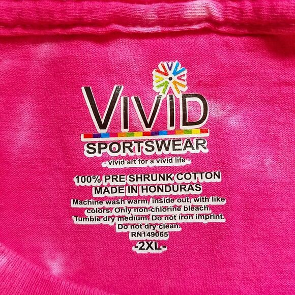 Aruba Tie Dye T-Shirt Women’s 2XL Pink One Happy Island Vivid Sportwear - Picture 3 of 3